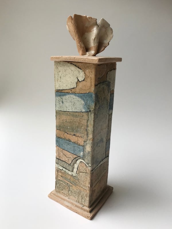 Frank Pottinger RSA Untitled (Lidded Vessel II) Stoneware with coloured glazes 26 x 7.5 x 7.5 cm