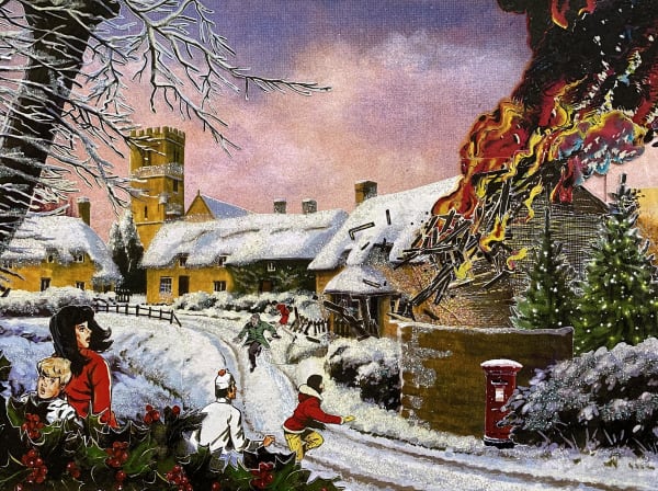 David Mach HRSA It's Gone Off Like a Bomb, 2020 Collage 29 x 39 cm