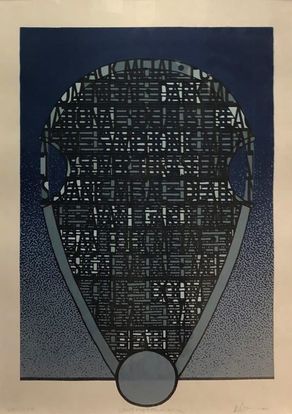 Arthur Watson PPRSA Cant Metal Mask Unique screenprint Image: 96 x 66 cm Framed: 103 x 74 cm