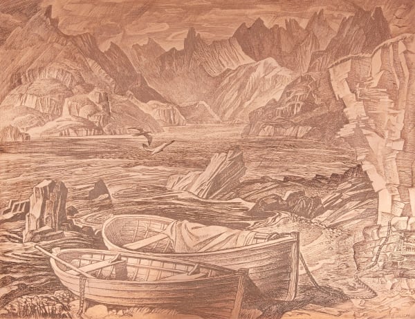 William Wilson RSA Loch Scavaig, Skye, 1935 Copper etching and drypoint plate 29.8 x 38 cm