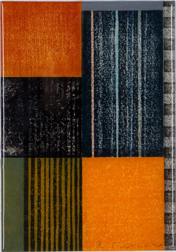 Paul Furneaux RSA Orange Rain Mokuhanga with resin 23 x 16 cm