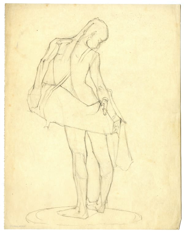 Fanindra Nath Bose ARSA, Sketch for sculpture possibly Bose's To The Well, 1911