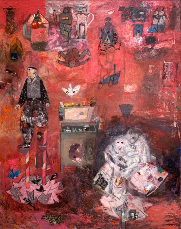 Alexander Fraser RSA The Painter, his Trousers and Stilts, 2015-19 Oil on canvas 173 x 142 cm