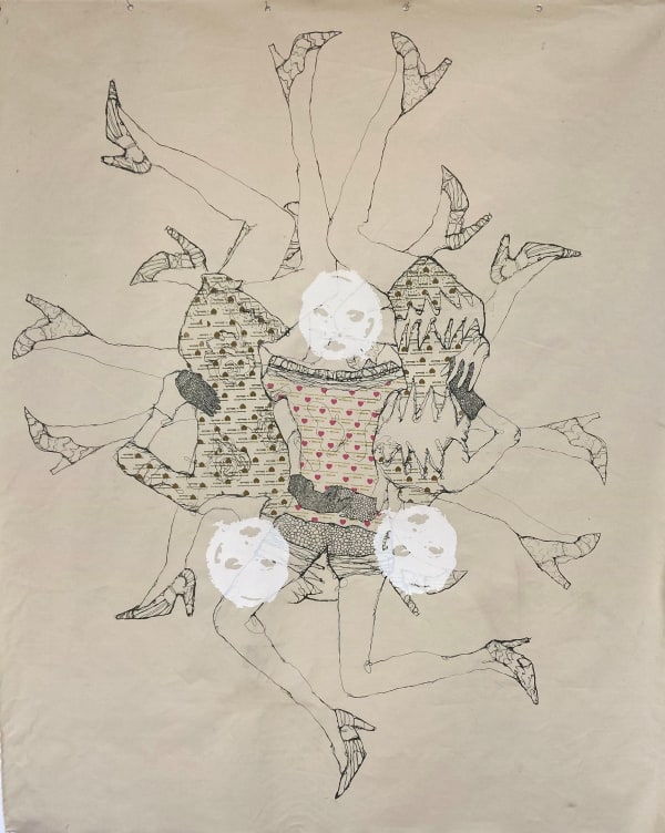 Fern Lovande Biblically Accurate Modernist Tat, 2025 Screenprint and acrylic on canvas 200 x 180 cm