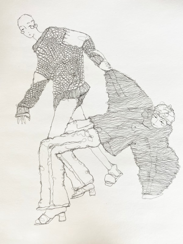 Fern Lovande Sketch; Untitled (one), 2025 Ink on paper, framed 49 x 65 cm