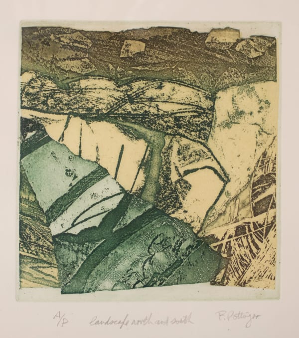 Frank Pottinger RSA Landscape North and South Etching with chine collé 46.5 x 43 cm 1 artist's proof