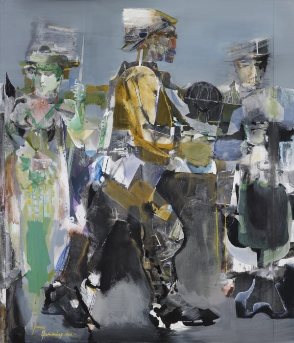 James W H Cumming RSA The Hebrideans, 1960 Watercolour and gouache 86.1 x 99.3 cm (frame)