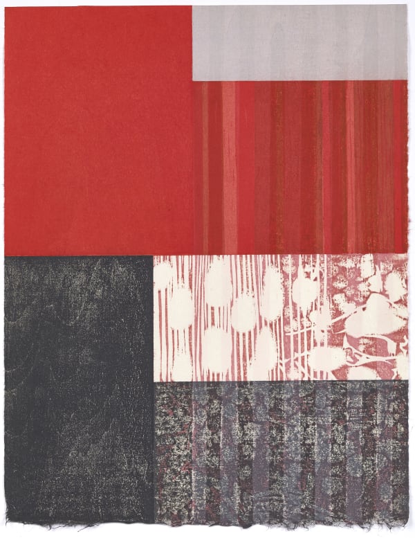 Paul Furneaux RSA Red Rain Mokuhanga 34 x 25 cm Variable edition of 10