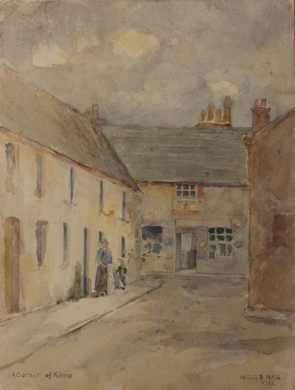 William Gillies RSA A Corner of Kirrie, 1912 pencil & watercolour on paper 23.4 x 17.4cm (support)