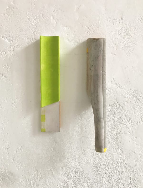 Paul Furneaux RSA Couple Collage on wood with addition of pencil and coated in Lascaux UV protective spray 30 x 19 cm