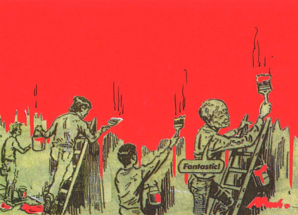 David Mach HRSA, On The Wall (Red), 2018