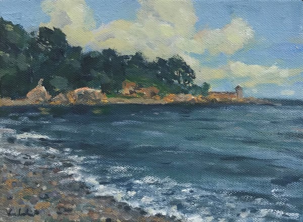 Henry Kondracki RSA John Buchan's Beach Oil on canvas 15 x 20 cm