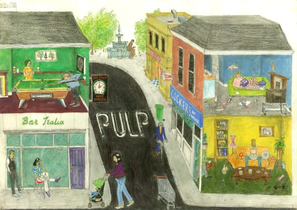 L Wade PULP, 2022 Ink gouache pencil 42 x 59 cm