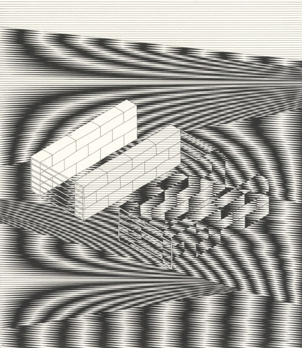 Rachel Duckhouse At Grenitote i, 2022 Pen and ink on paper Paper size: 31 x 27 cm Framed size: 32 x 32 cm