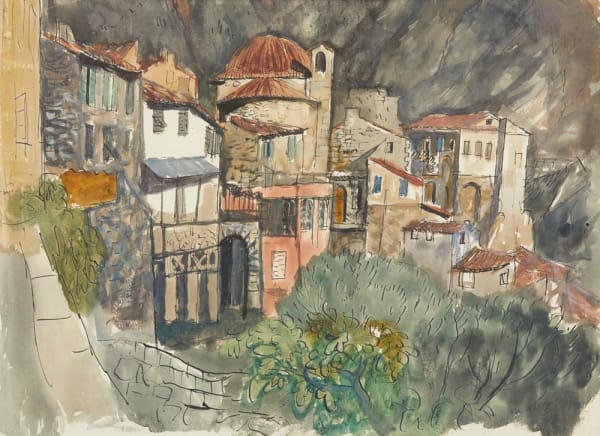 William Wilson RSA Peille, around 1950-59 Watercolour 44.5 x 61 cm