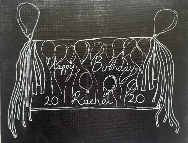 Rachel Glen The Birthday Curse 20, 2023-2024 Acrylic on canvas 25 x 20 cm