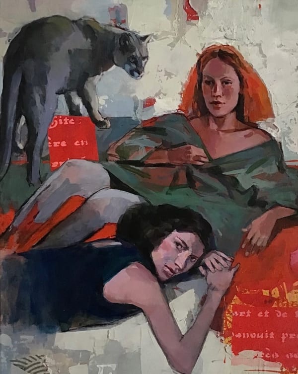 George Donald RSA Panther Mixed media 37 x 39 cm