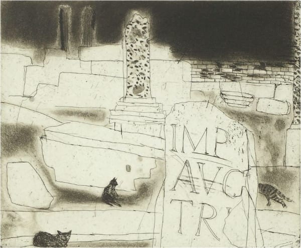 Elizabeth Blackadder RSA The Forum (Rome), 2001 Etching 38 x 38 cm Edition of 50 plus 4 artist's proofs