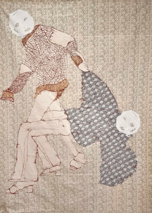 Fern Lovande The Artist And His Legacy, 2025 Screenprint and acrylic on canvas 250 x 180 cm