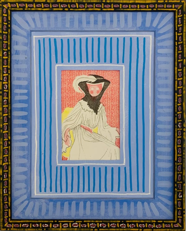 Tallulah Batley Pink Parlour Frame 2L, 2024 Picture frame, gesso, gouache, paint pen, risograph print 22 x 27.5 cm