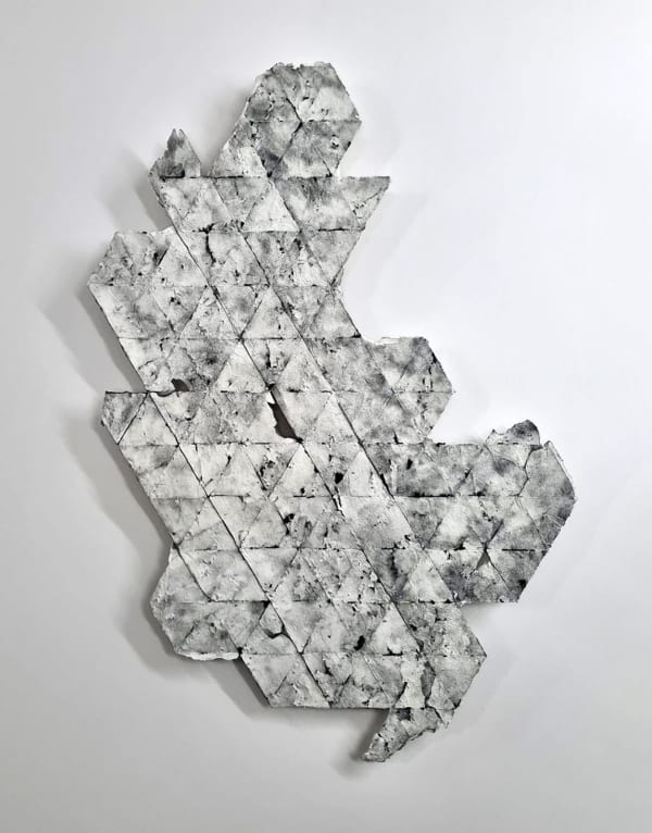 Tom Cartmill Hexagon Grid Fragment XXV, 2024 Graphite on paper, on aluminium 80.5 x 55 cm