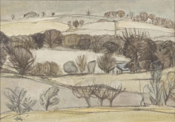 William Gillies RSA, Landscape With Trees and House, 1939-73, around