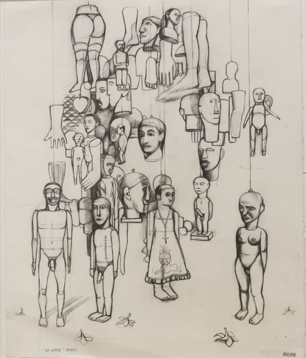 Alan Robb RSA Ex Votos - Brasil Drawing on Arches paper 76 x 62 cm
