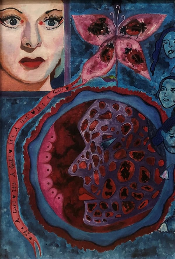 Olivia-Anna Boden The Heavenly Body IV: A Womb With a View (Get Me the Hell Out!), 2024 Watercolour, ink and gouache 29.5 x 42 cm
