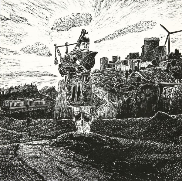 Ade Adesina RSA The House of James Blyth, 2015 Linocut 33 x 33 cm Edition of 30