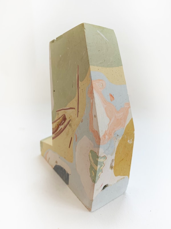 Gareth Fisher PRSA Stratigraphic Sample, 2020 Coloured plaster composite 18 x 24 x 48 cm cased 11 x 9 x 3 cm without case