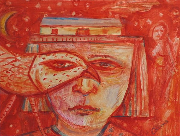 Joyce Cairns PPRSA Summer Hat Watercolour on paper Image: 15 x 20 cm Framed: 33 x 37 cm