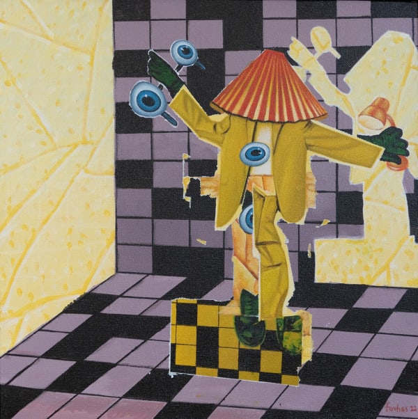 Ronald Forbes RSA Everyman: Searcher Variation: Puzzle With Void, 2022 Acrylic on linen on board 51 x 51 cm