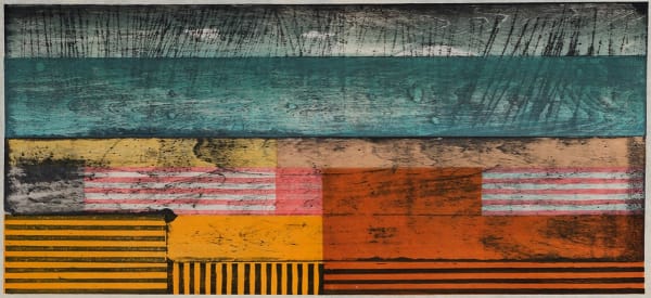 Paul Furneaux RSA Small Island: Rain Mokuhanga (Japanese woodblock print) 29 x 59 cm Edition of 10