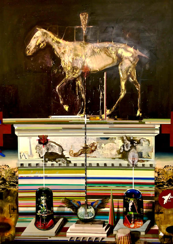 Ian Howard RSA Phaethon, 2018 Mixed media on wood 140 x 100 cm