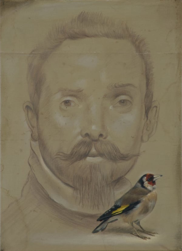 Derrick Guild RSA Natural History no.8, after Carracci Oil and acrylic on linen Image: 36 x 26 cm Frame: 53 x 32 cm