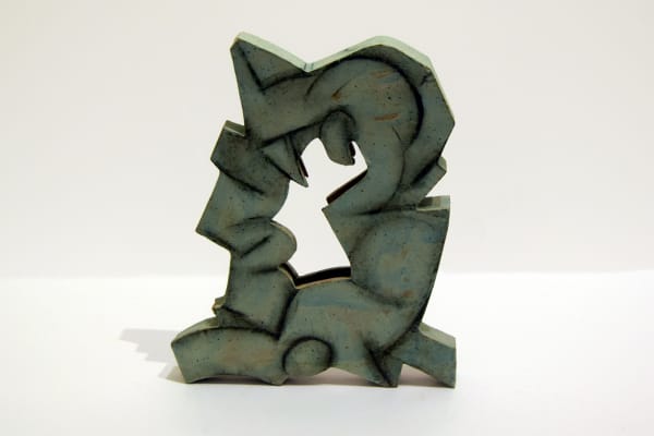 Frank Pottinger RSA Untitled (Angular Abstract in Green) Glazed ceramic 21 x 17 x 2.5 cm