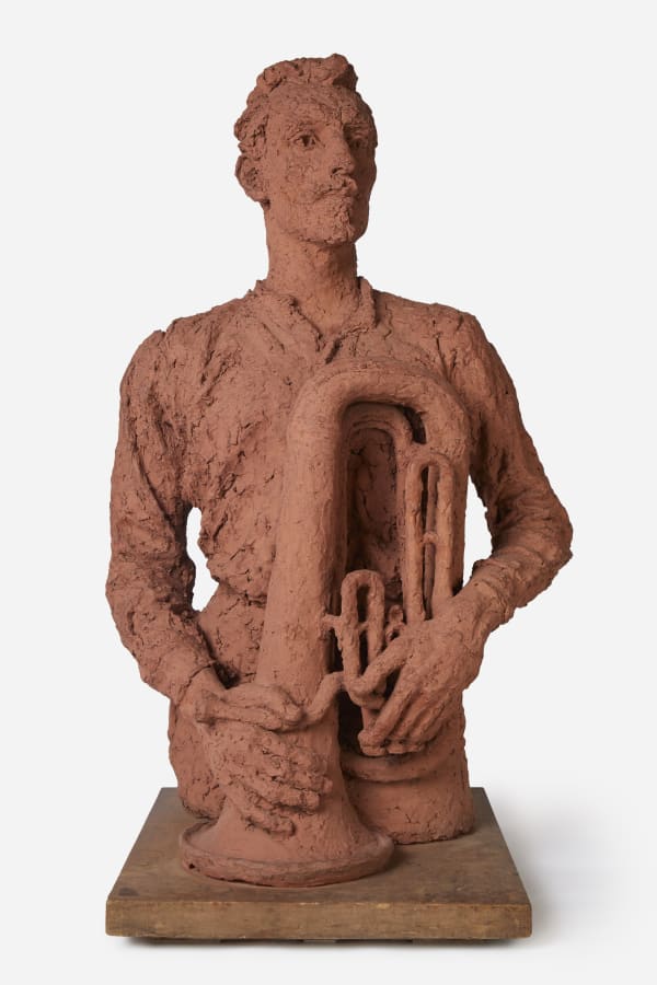 Benno Schotz RSA, Alan Fletcher with Euphonium, 1957