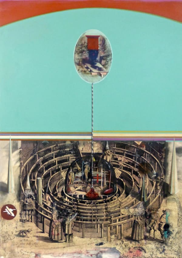 Ian Howard RSA Amphitheatrum, 2018 Mixed media on wood 140 x 100 cm