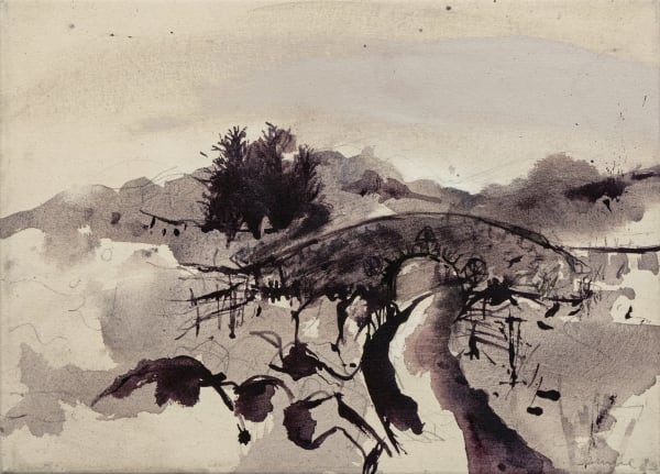 Kate Downie RSA Bridge over the Brerachan Burn Acrylic ink on canvas 42 x 58 cm