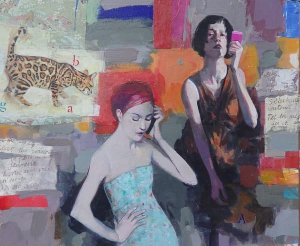 George Donald RSA Calling Home Acrylic and collage 36 x 44 cm