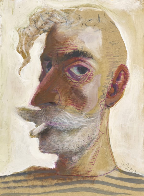 John Byrne RSA The Riddie, 2018 Ink and watercolour on board 40 x 30 cm