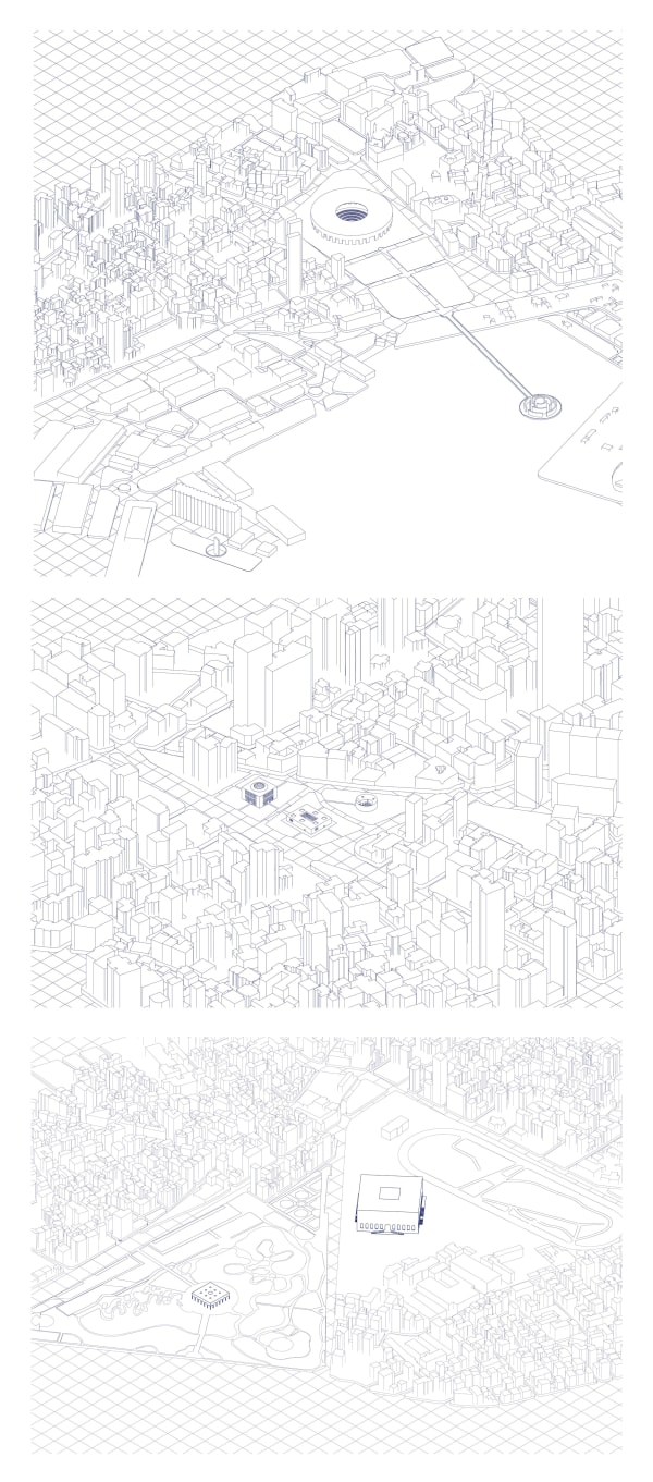 Fatema Hassan Monuments in context, 2022 Digital Drawing 84 x 29.5 cm