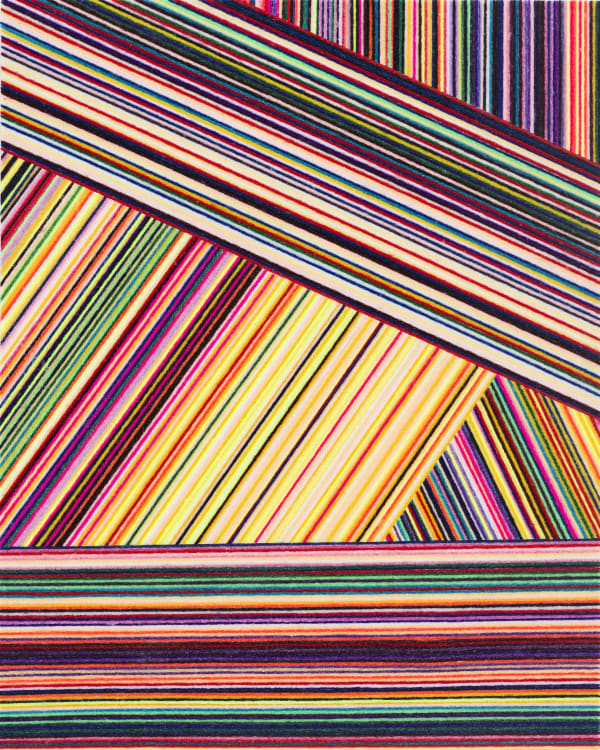 Jim Lambie RSA (Elect) Wool painting (Ray of Light), 2021 Wool on canvas 51 x 40.5 x 4 cm