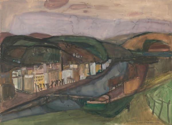 Elizabeth Blackadder RSA Town on the Arno, 1956 Watercolour and gouache on paper 56 x 76 cm