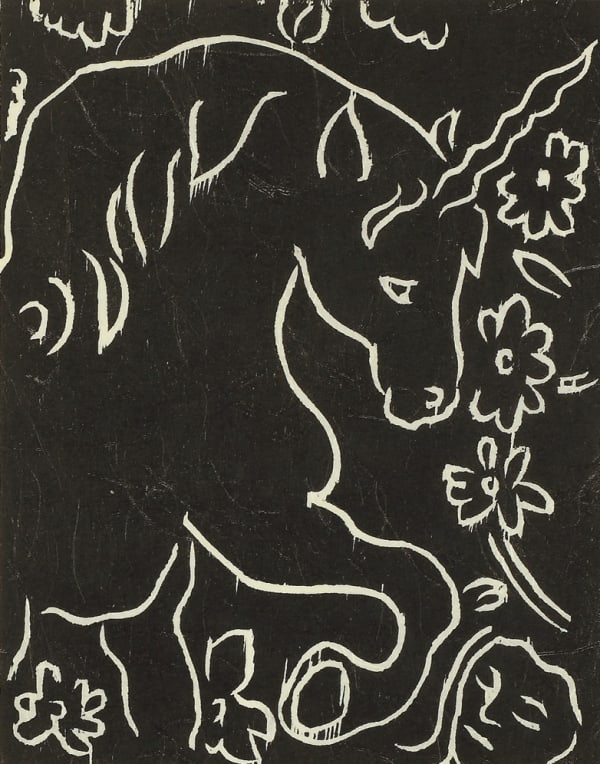 Adrian Wiszniewski RSA Unicorn I, 2019 Woodcut 61 x 50 cm Edition of 25 plus 1 artist's proof