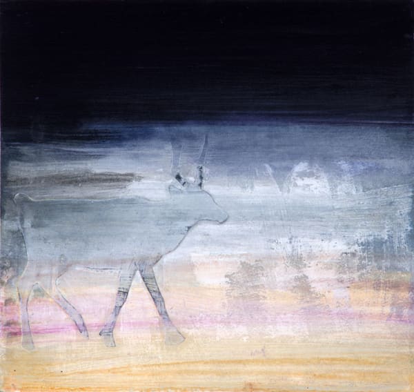 Barbara Rae RSA, Pale Walking Caribou, 2017