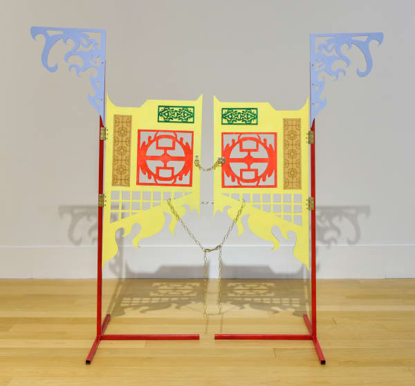 Hannah Lim The Forbidden Gates, 2020 MDF, brass chains and latch, steel 200 x 170 x 60 cm Edition of 15