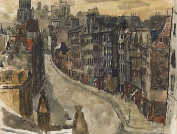 William Wilson RSA The Lawnmarket, Edinburgh, 1954 Watercolour 45.2 x 59.8 cm