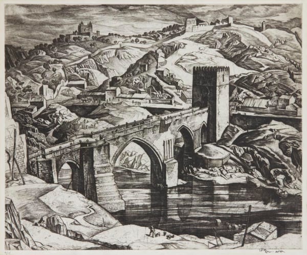 William Wilson RSA St Martin's Bridge, Toledo, 1933 Etching and engraving 35.2 x 42.9 cm