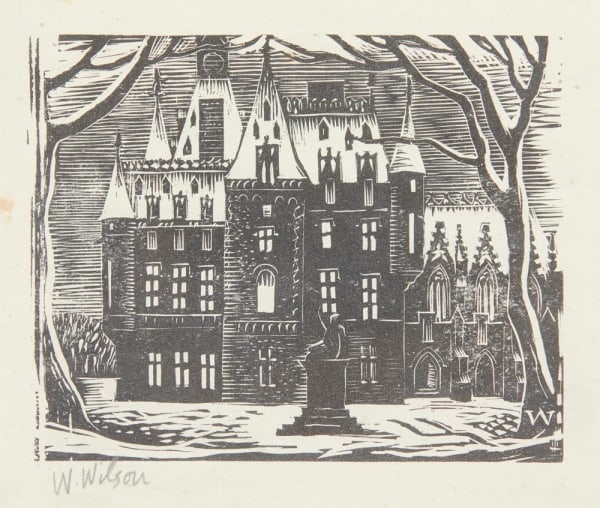 William Wilson RSA Fettes College, around 1951 Wood engraving Image: 7 x 8 cm